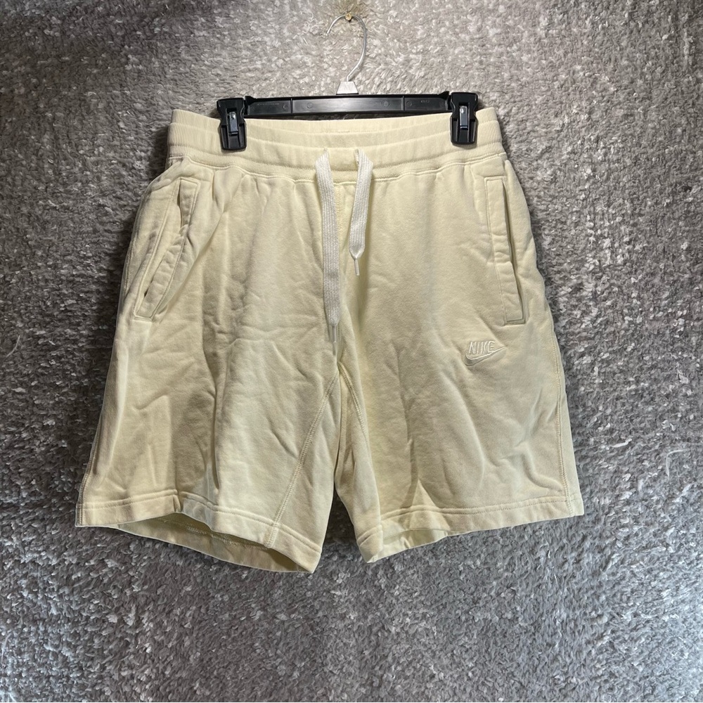 Nike French Terry Sweat Shorts Ivory Beige‎ Medium Shorts Pockets Loungewear